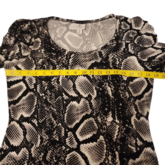 Worthington Snake Print Half Puff Sleeve Stretchy Blouse Size M - Picture 8 of 9